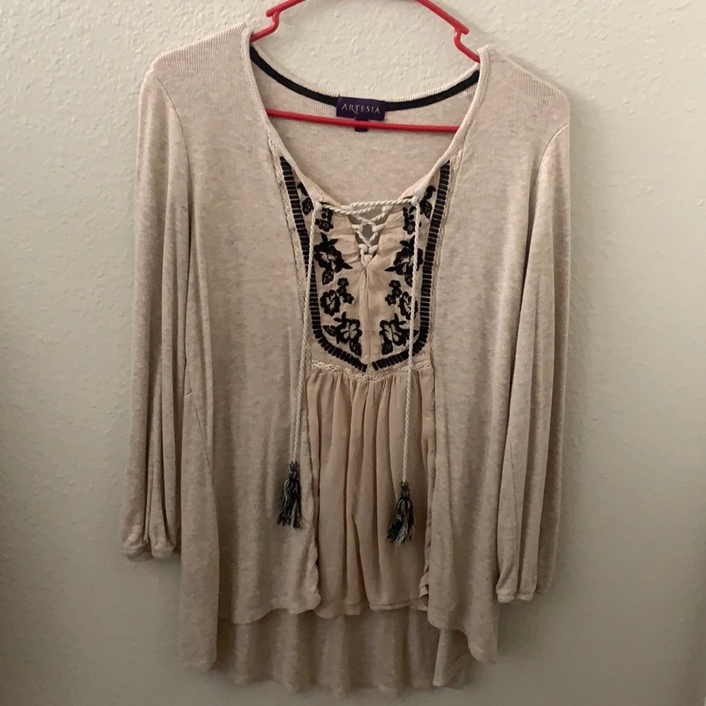 Beautiful beige peekaboos blouse